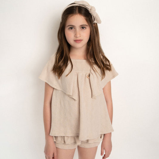 CONJUNTO BLUSA Y SHORT OLANES TEJIDOS