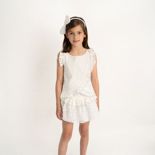CONJUNTO BLUSA Y FALDA BLANCA