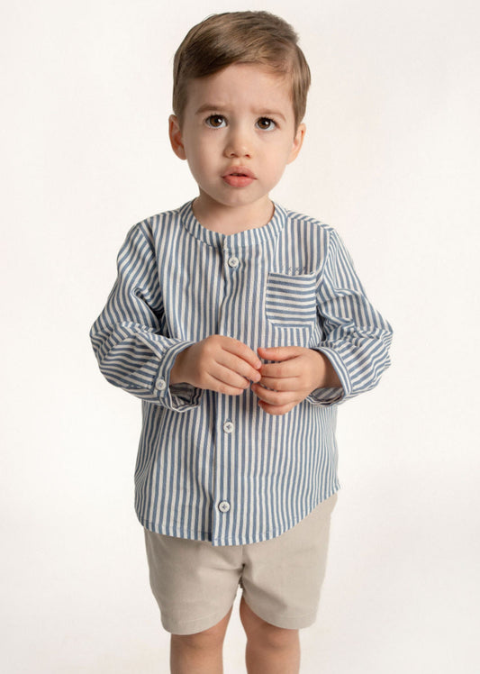 CONJUNTO BEBE CAMISA RAYAS AZUL SHORT ARENA