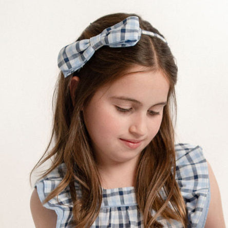 DIADEMA CUADROS AZULES