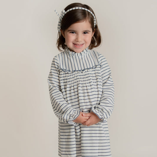 VESTIDO TEJIDO RAYA AZUL