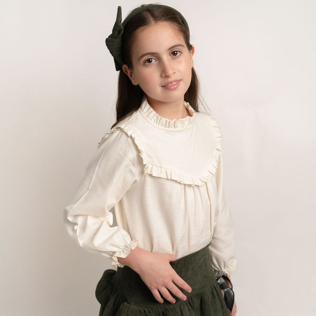 CONJUNTO FALDA PANA VERDE Y BLUSA