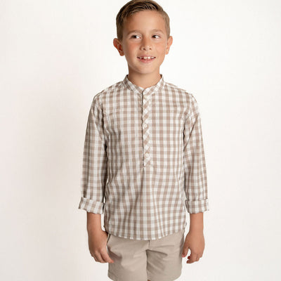CAMISA CUADROS VICHY CAFE