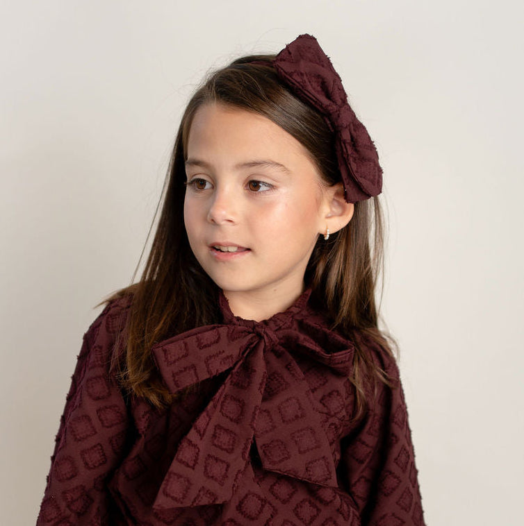 DIADEMA BROCADO VINO