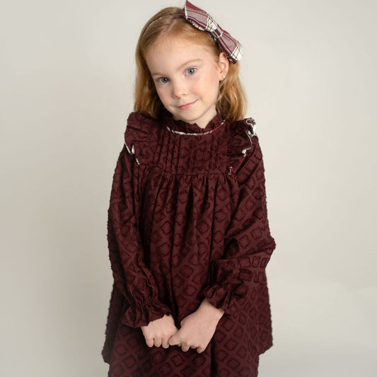 VESTIDO BROCADO VINO