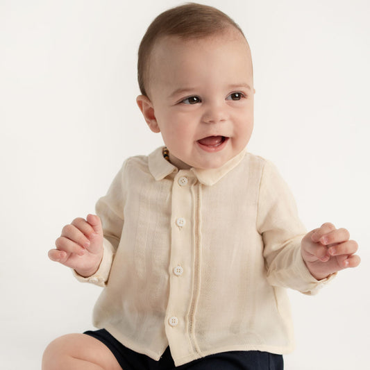 CAMISA CON ALFORZAS BEBE