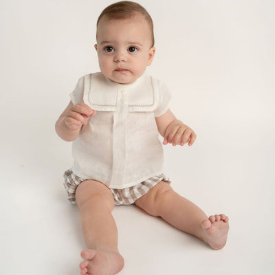 CONJUNTO CAMISA LINO SHORT CUADROS
