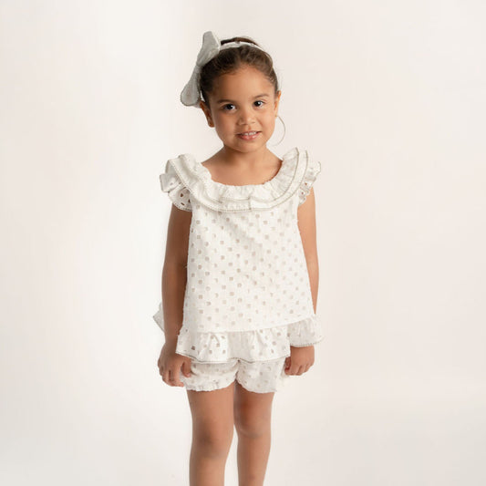 CONJUNTO BLUSA DOBLE OLAN Y SHORT OLANES