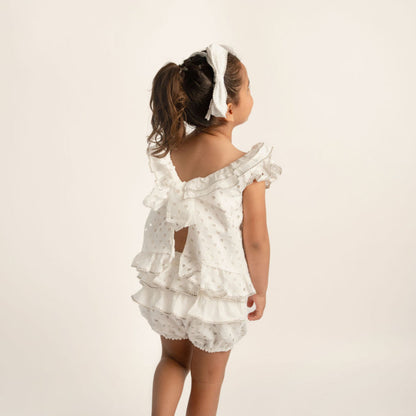 CONJUNTO BLUSA DOBLE OLAN Y SHORT OLANES