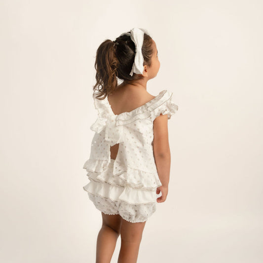 CONJUNTO BLUSA DOBLE OLAN Y SHORT OLANES