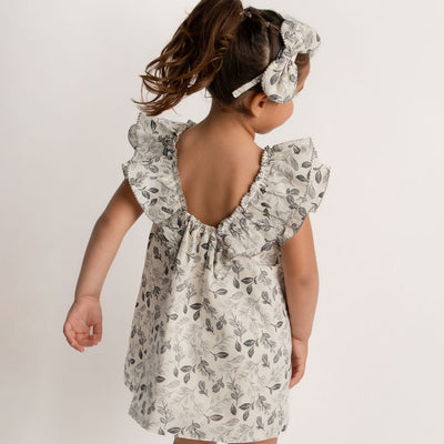 VESTIDO HOJAS GRIS