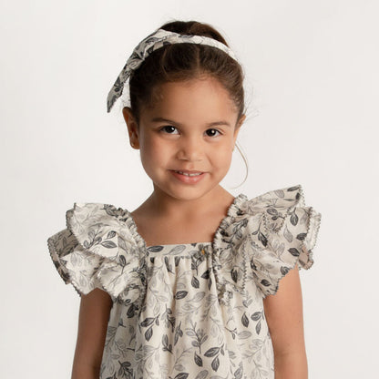 VESTIDO HOJAS GRIS