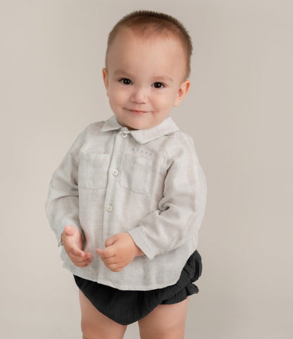 CAMISA BEBE GRIS PERLA