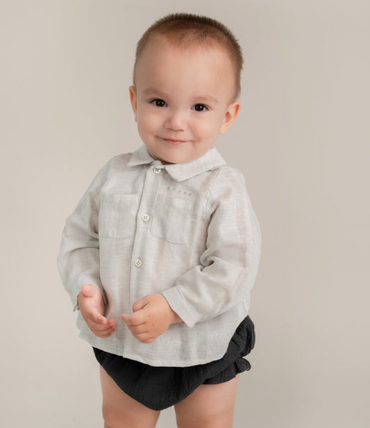 CAMISA BEBE GRIS PERLA