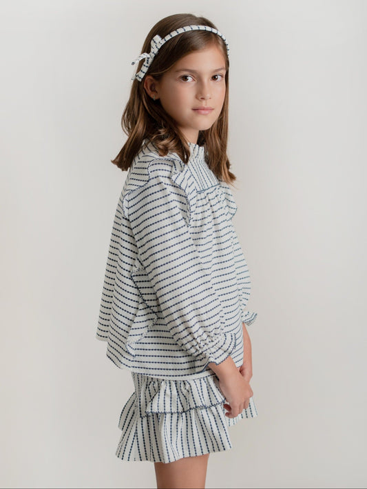 FALDA Y BLUSA RAYA PUNTO