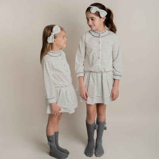 VESTIDO RAYAS TEJIDO GRIS