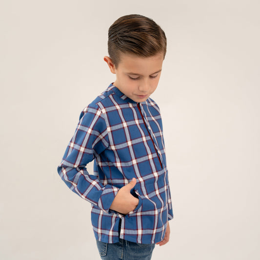 CAMISA CUADROS AZUL CHEDRON