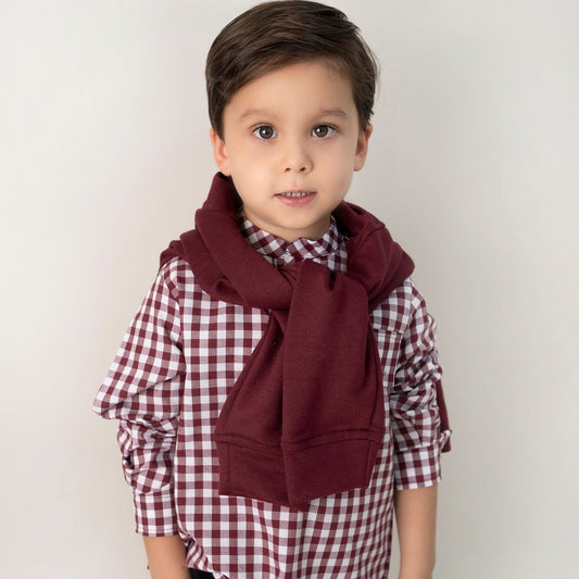 CAMISA CUADROS VINO