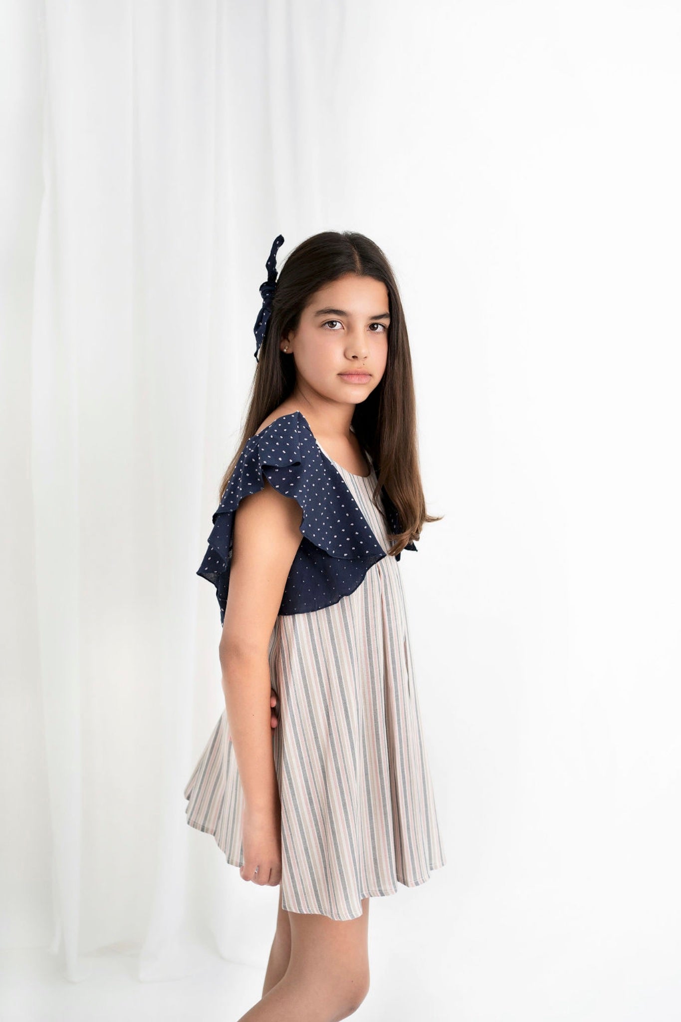 VESTIDO MULTIRAYA Y OLAN PLUMETTI