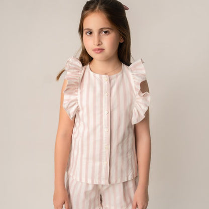 PIJAMA NIÑA BLANCA RAYAS