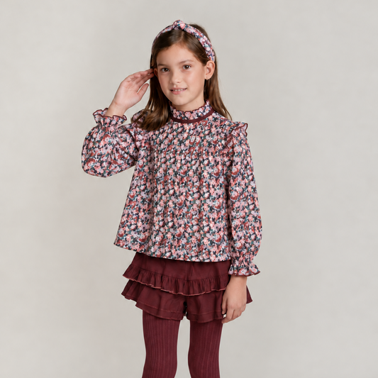 CONJUNTO BLUSA FLORES Y SHORT CHEDRON