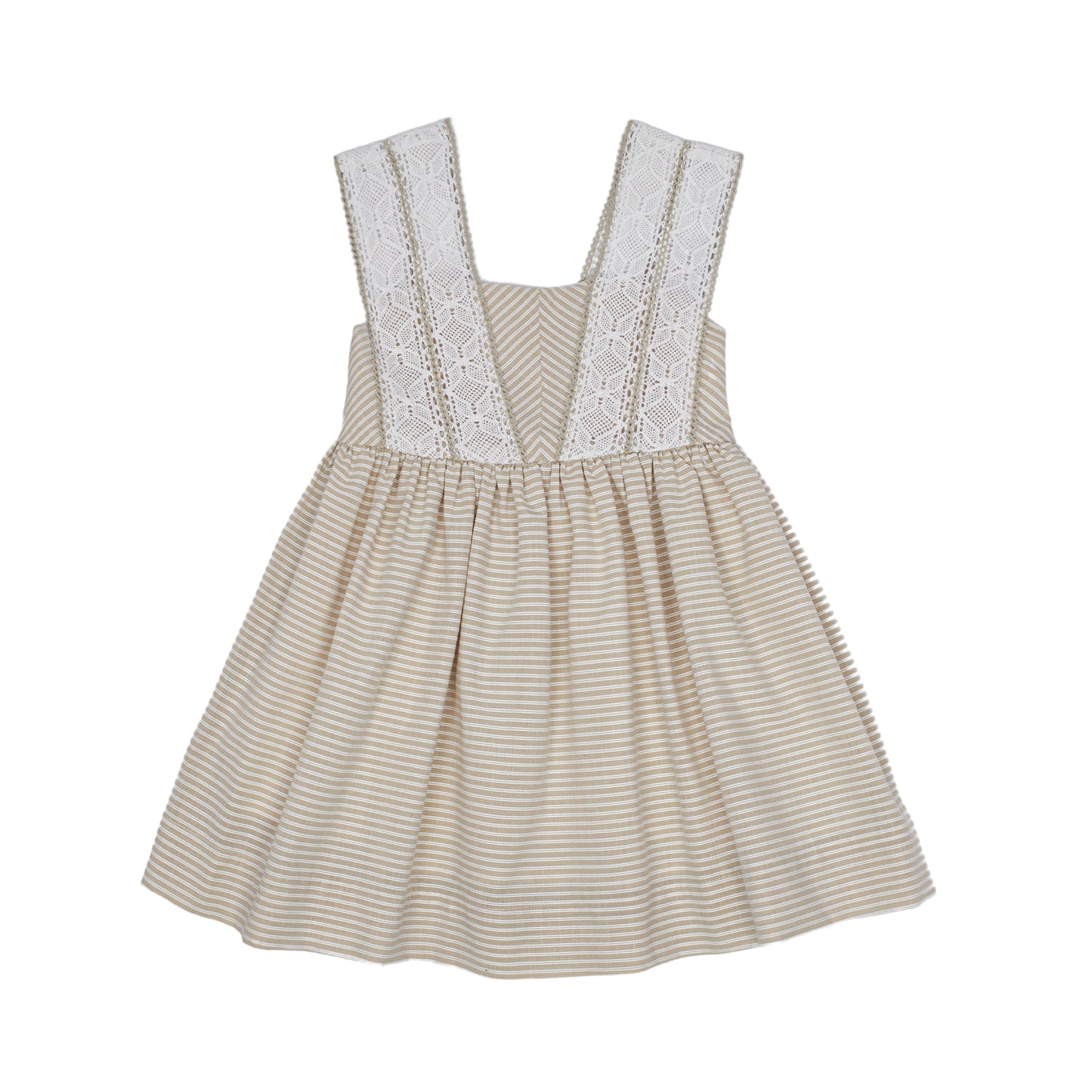 VESTIDO RAYAS TIRANTE BOLILLO