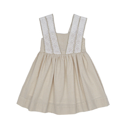 VESTIDO RAYAS TIRANTE BOLILLO