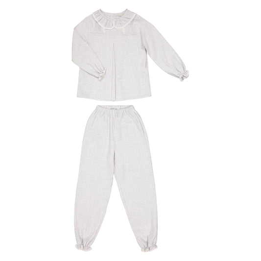PIJAMA NIÑA GRIS