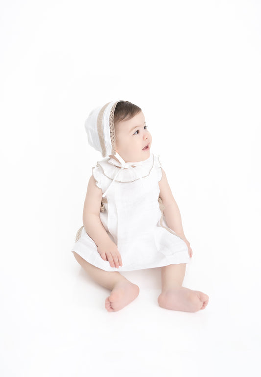 VESTIDO LINO BLANCO BORDADO