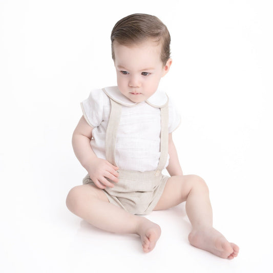 CONJUNTO LINO SHORT CON TIRANTE Y CAMISA